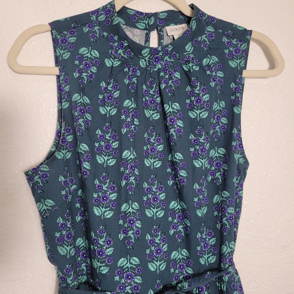 J Crew Factory Printed mockneck tiered midi dress CD299 NWT Size 6 - Picture 7 of 9